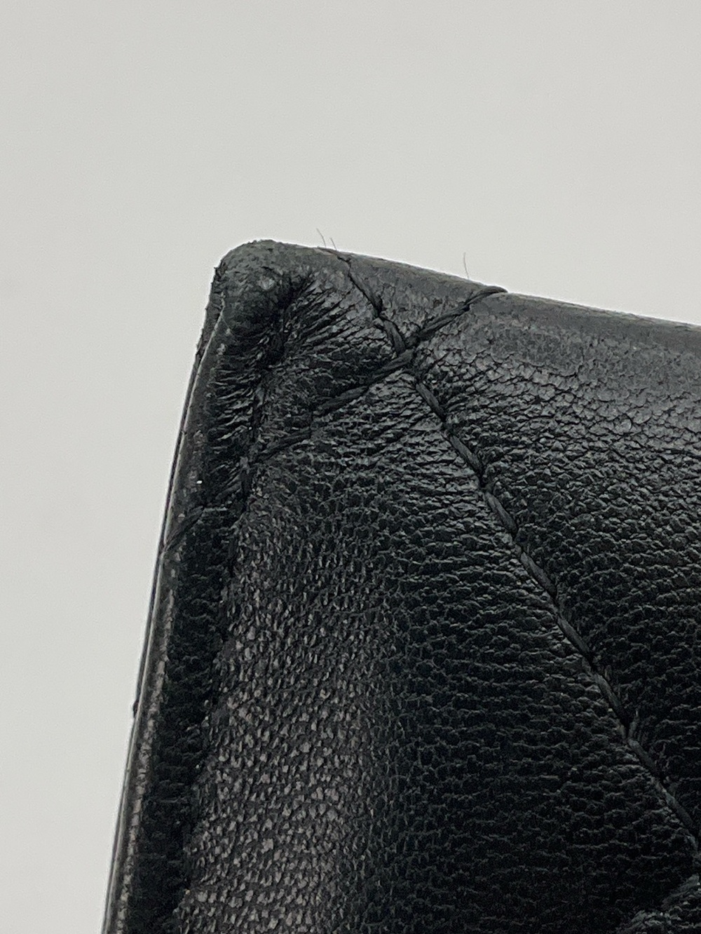 Chanel Quilted Card Holder Wallet Lambskin Leather Black Silver - Picture 12 of 16